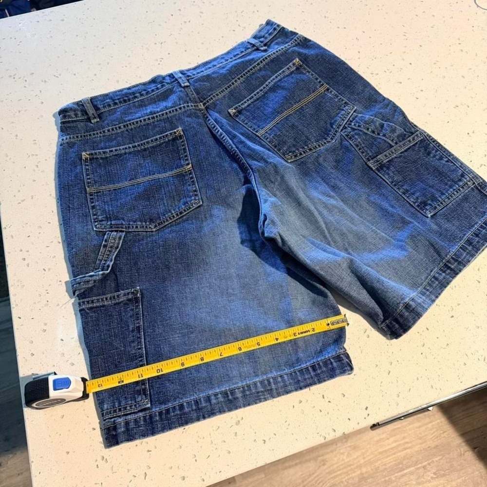 Baggy Denim Carpenter Shorts Faded Workwear Fit